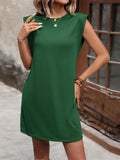 A-Line Loose Solid Color Split-Joint Round-Neck Mini Dresses