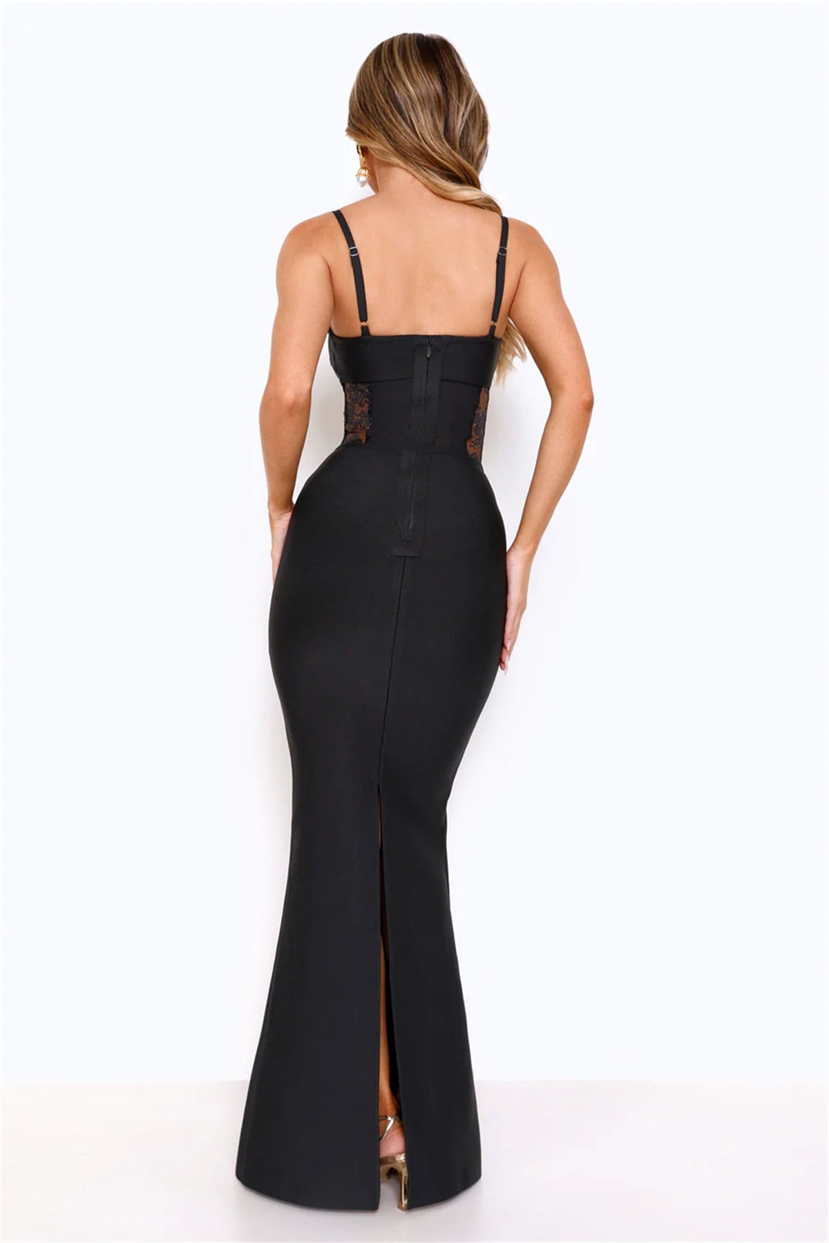 Eyes On The Prize Bandage Glitter Maxi Dress
