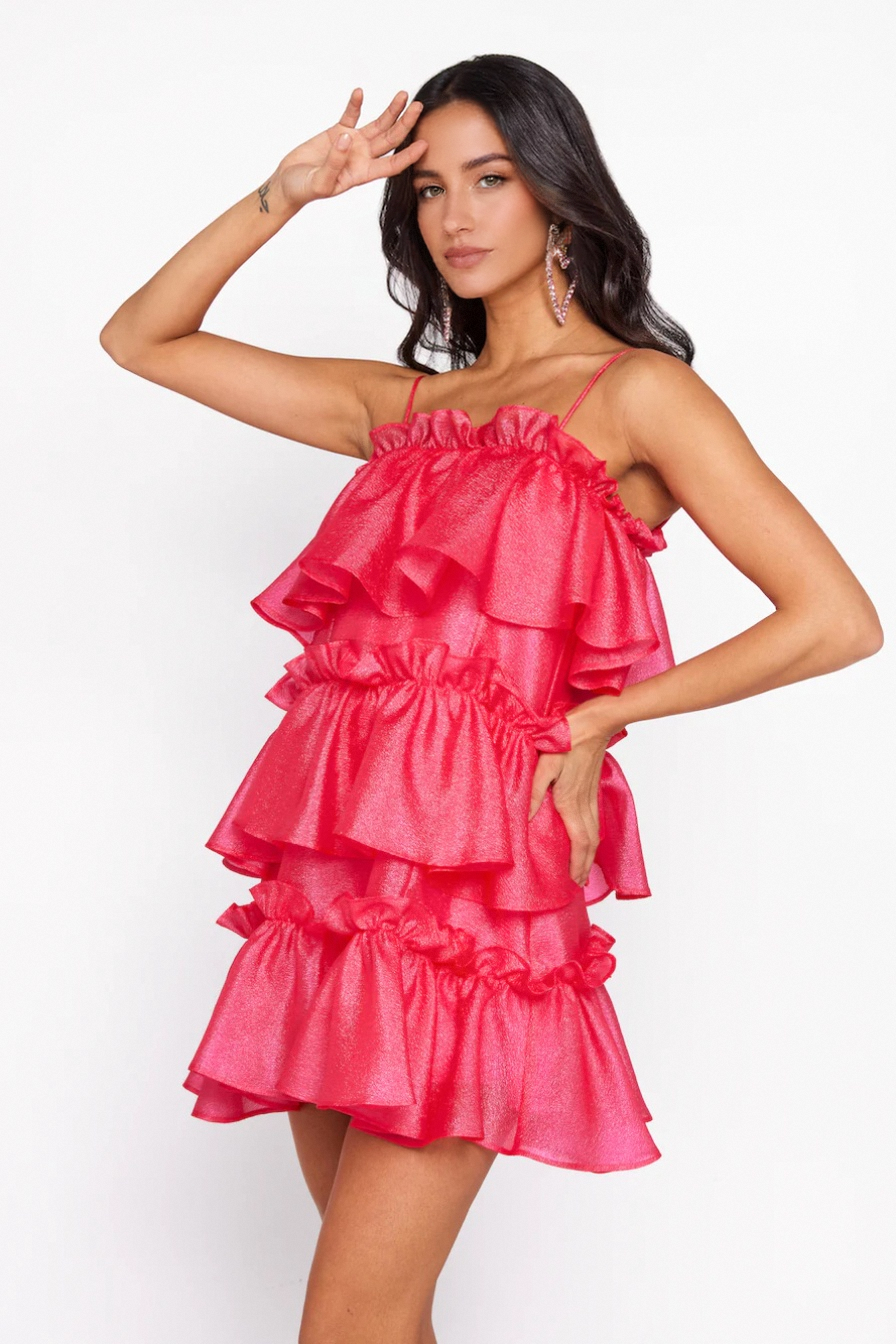 Towers Mini Dress Hot Pink